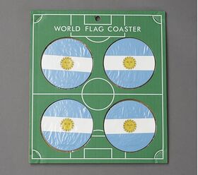 カジュアルプロダクト フットボールコースター4Pセットアルゼンチン 樹脂製 国旗モチーフ