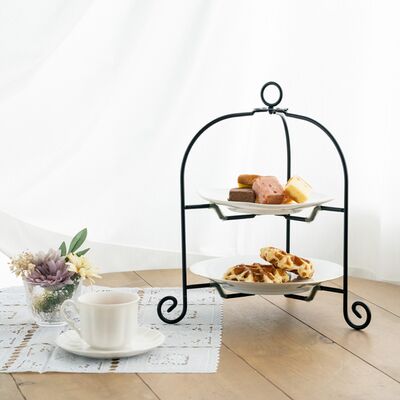 カジュアルプロダクト ドルチェフォールダブルケーキスタンド 折りたたみ式 ティーコーヒー